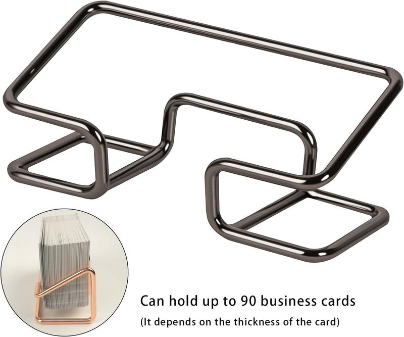 DMFLY Metal Business Card Holder for Desk, Cute Card Display Stand, Compatible with Various Countertops, Black - Image 2